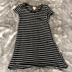 Black and White Stripped T-Shirt Dress
